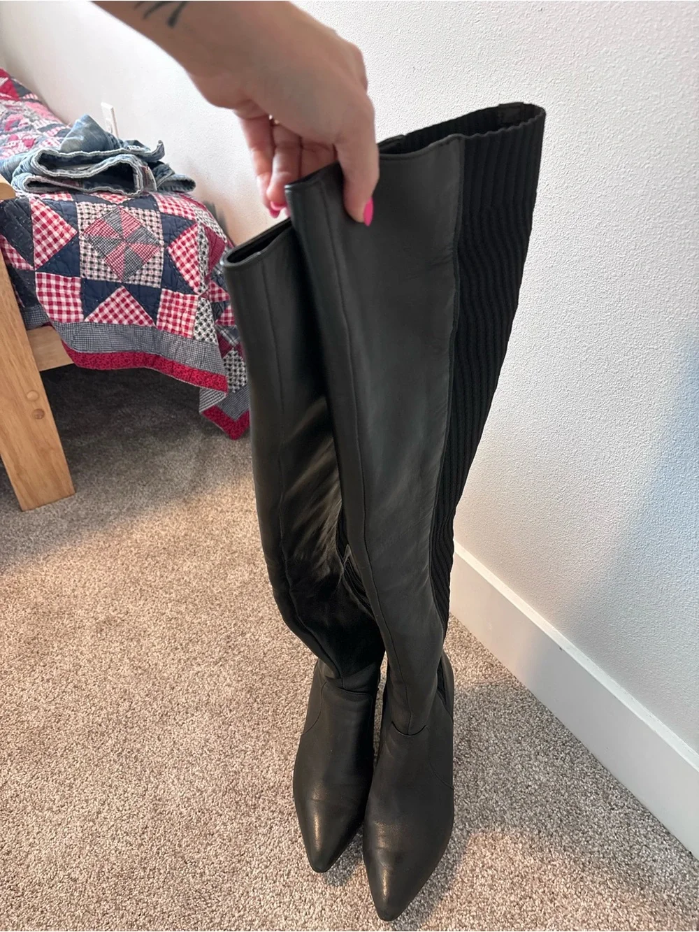 Black Over-the-Knee Women's Boots - Vince Camuto Size 8